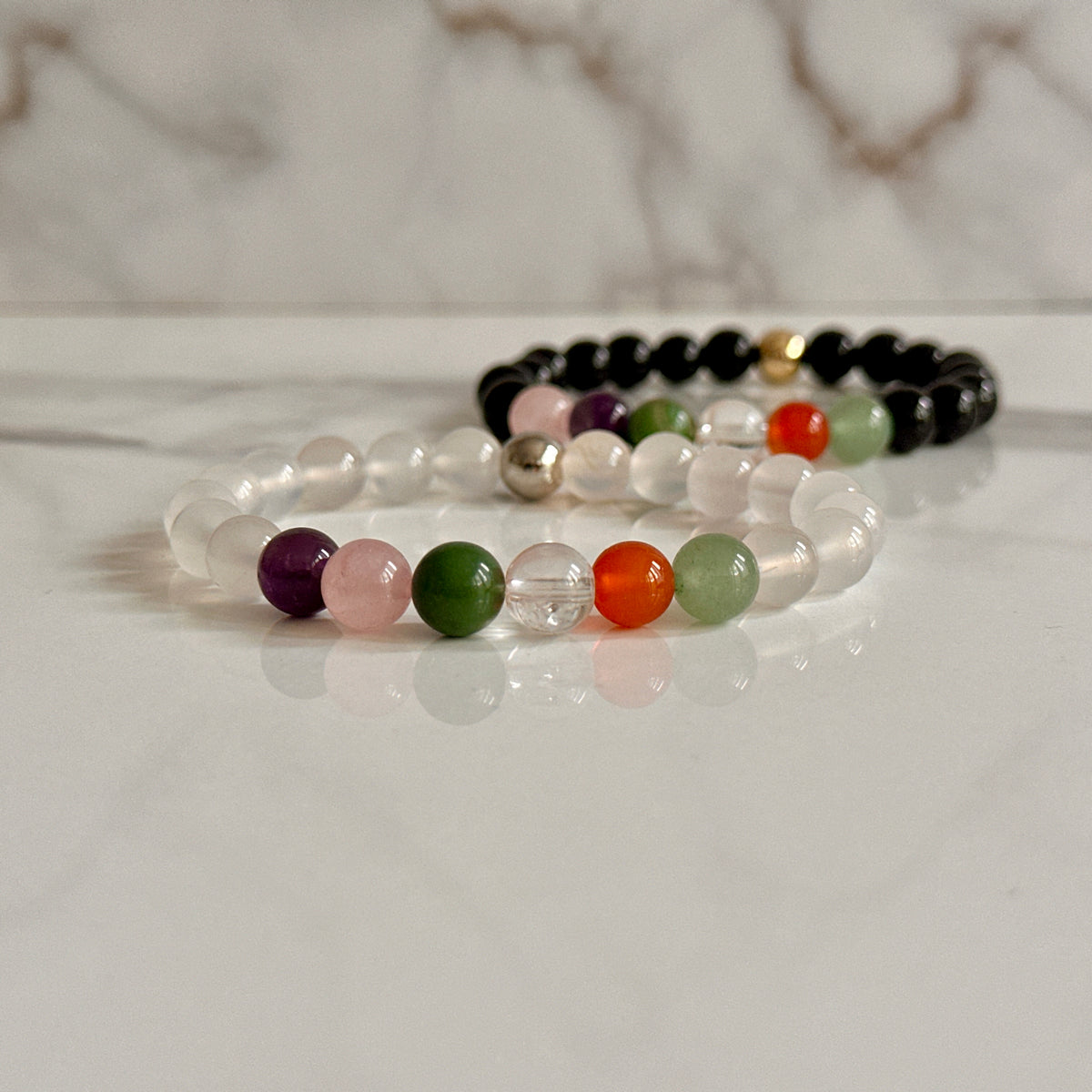 Virgo zodiac bracelet with natural crystal beads